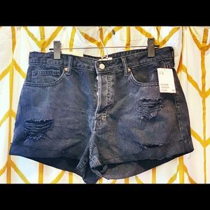 H&M Distressed Button Fly Shorts.